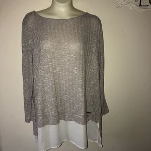 Ivanka Trump Sweater layering grey and white sz M